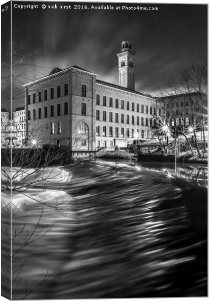 Salts Mill, Saltaire Canvas Print by nick hirst