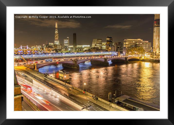 London at night Framed Mounted Print by Philip Cooper