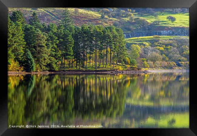 Pontsticill Reservoir and Reflections in the Breco Framed Print by Nick Jenkins