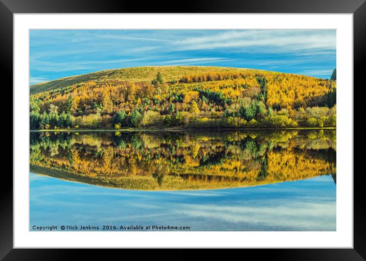 Brecon Beacons Reflected Framed Mounted Print by Nick Jenkins