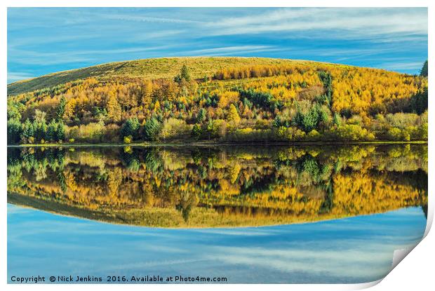 Brecon Beacons Reflected Print by Nick Jenkins