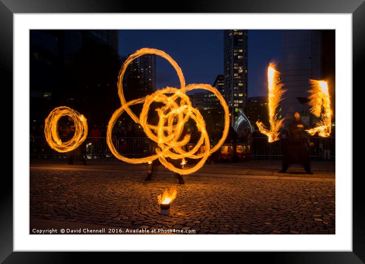 Fire Spinning   Framed Mounted Print by David Chennell