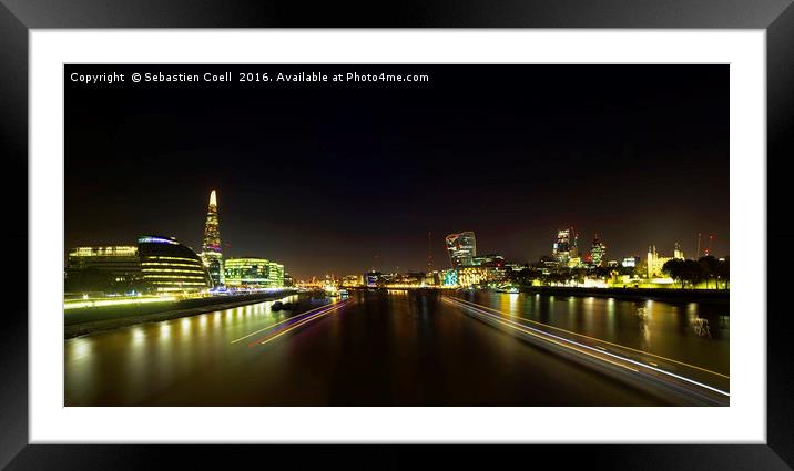 London cityscape from Tower bridge Framed Mounted Print by Sebastien Coell