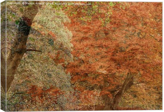 Textured Autumn Trees Canvas Print by Martyn Arnold