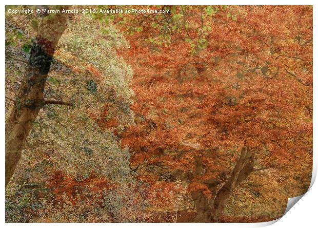 Textured Autumn Trees Print by Martyn Arnold