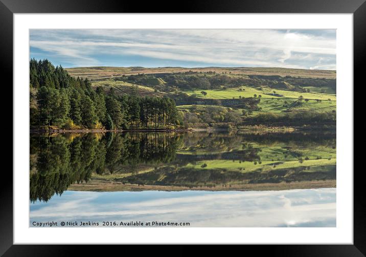 Reflections in Ponsticill Reservoir Framed Mounted Print by Nick Jenkins