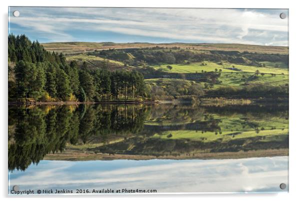 Reflections in Ponsticill Reservoir Acrylic by Nick Jenkins