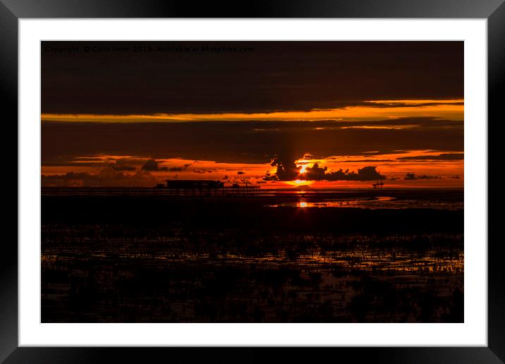 Southport Sunset Framed Mounted Print by Colin irwin