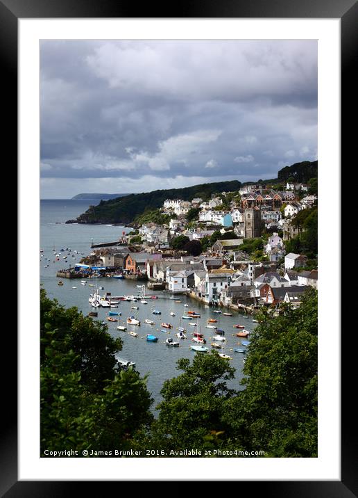 Fowey and River Fowey Estuary Cornwall Framed Mounted Print by James Brunker