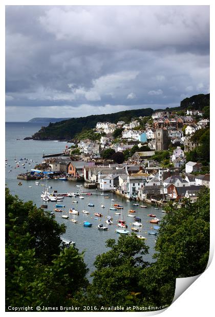 Fowey and River Fowey Estuary Cornwall Print by James Brunker