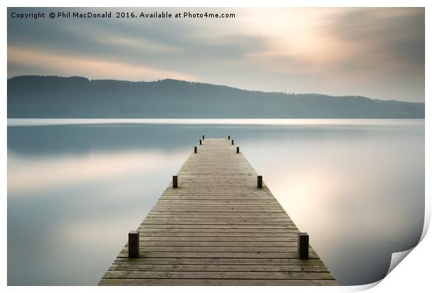 Sunset Jetty, Windermere in the UK Lake District Print by Phil MacDonald