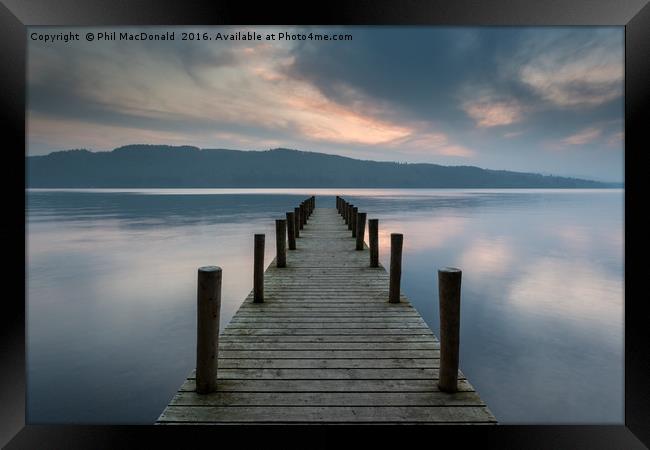 Sunset Jetty, Windermere in the UK Lake District Framed Print by Phil MacDonald