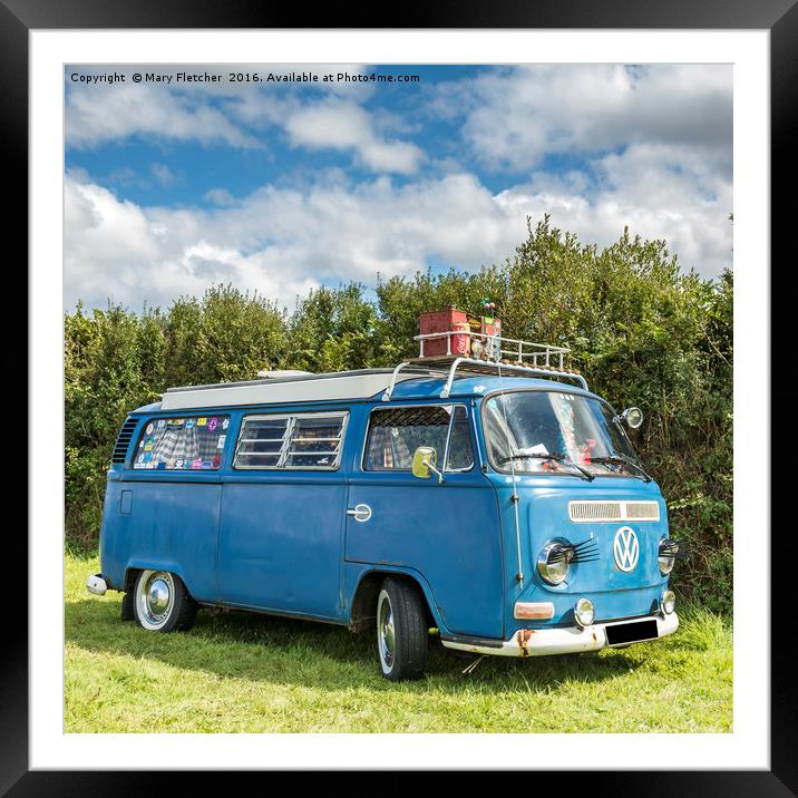 VW Campervan Framed Mounted Print by Mary Fletcher