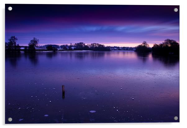 Technicolour Dawn at Welford Reservoir Acrylic by Simon Gladwin