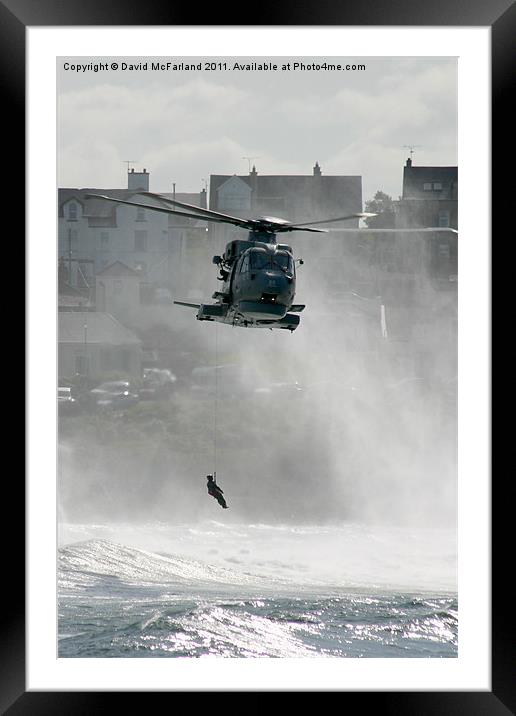 Sea rescue at Portrush Framed Mounted Print by David McFarland