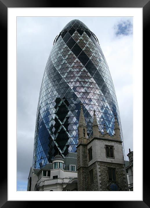 the gherkin Framed Mounted Print by mark blower