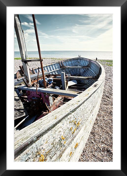 Fishing Boat on Shingle Framed Mounted Print by Stephen Mole