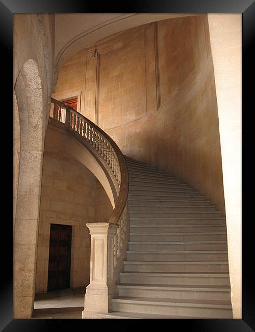 Graceful Stairway - The Alhambra Framed Print by Jacqi Elmslie