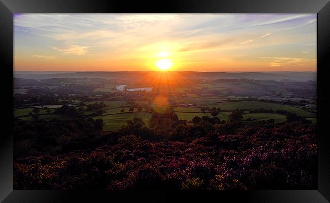 Sunset at Culmstock Beacon Framed Print by Rob Hawkins