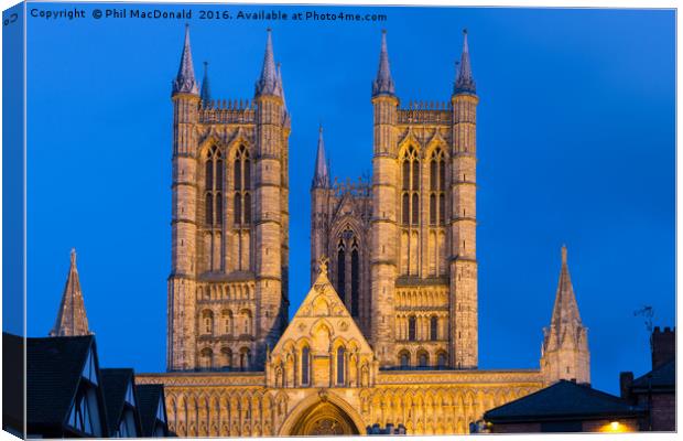 Blue Hour, Lincoln Cathedral Canvas Print by Phil MacDonald