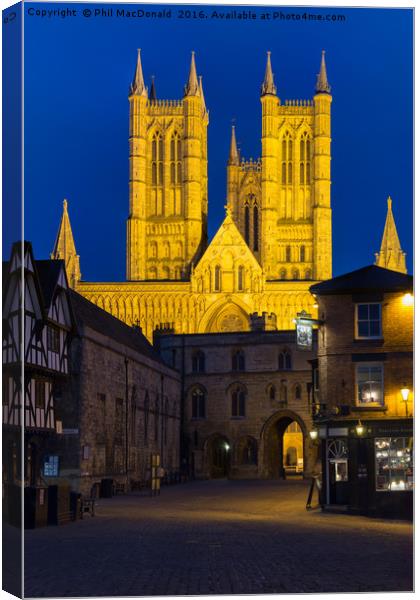 Blue Hour, Lincoln Cathedral Canvas Print by Phil MacDonald