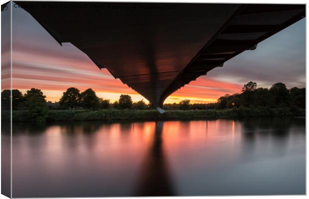 Deep Red Sunset at York Millennium Bridge Canvas Print by Phil MacDonald