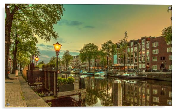 Old Amsterdam Acrylic by Marcel de Groot
