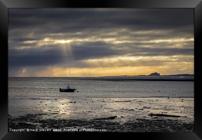 Northumberland Coastal Sunrise Framed Print by Heidi Stewart