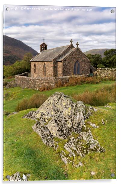 St James Church Buttermere Acrylic by Gary Kenyon