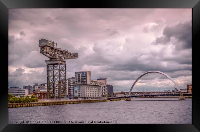 Finnieston Crane and Arc Bridge, Glasgow Framed Print by Linda Corcoran LRPS CPAGB