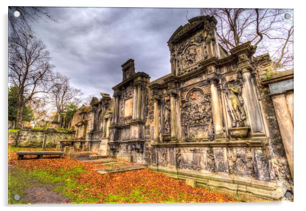 Greyfriars Kirk Cemetery Edinburgh Acrylic by David Pyatt