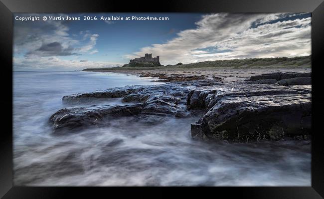 Harkess Rocks to Bamburgh Castle Framed Print by K7 Photography
