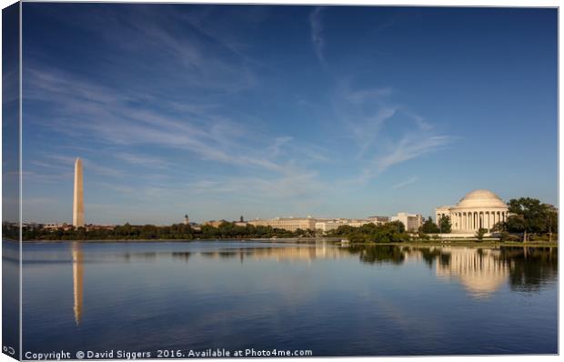 Jefferson Memorial and Washington Monument Canvas Print by David Siggers