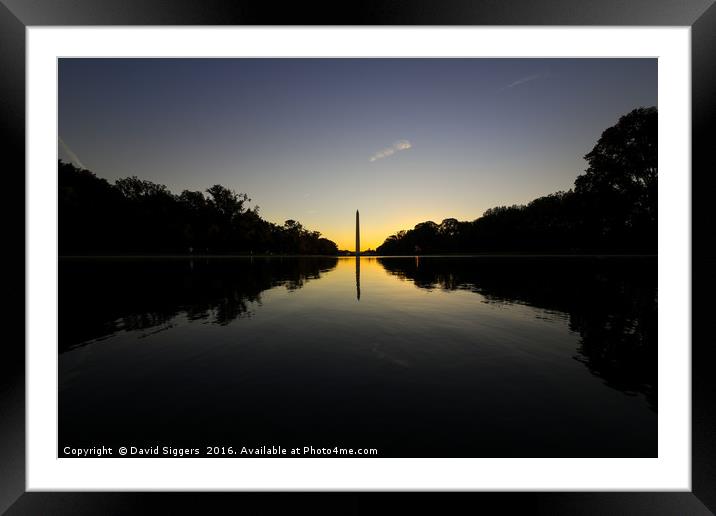 Dawn at the Washington Monument Framed Mounted Print by David Siggers