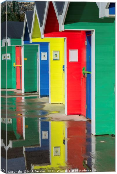 Colourful Beach Huts Canvas Print by Nick Jenkins