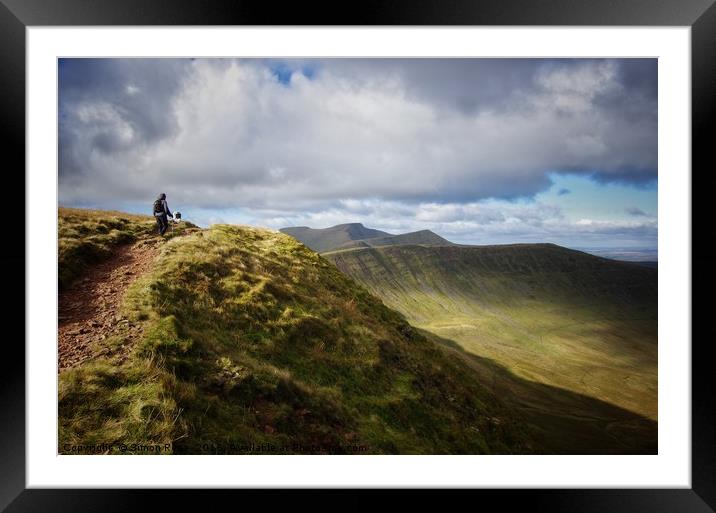 Brecon Beacons Hike Framed Mounted Print by Simon Rees