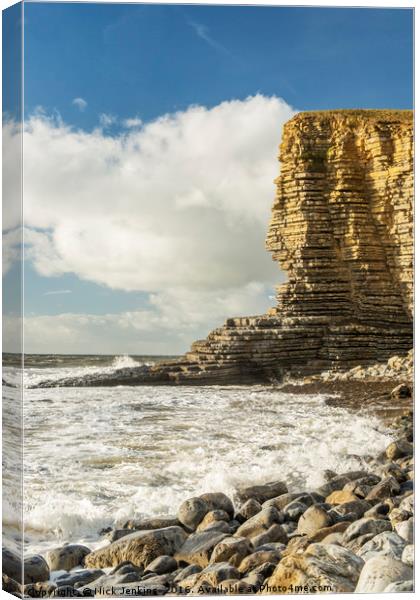The Sphinx Rock Cliff at Nash Point Canvas Print by Nick Jenkins