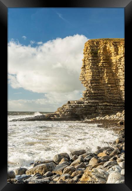 The Sphinx Rock Cliff at Nash Point Framed Print by Nick Jenkins