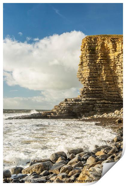 The Sphinx Rock Cliff at Nash Point Print by Nick Jenkins