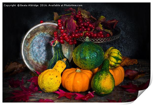 Autumn vegetables Print by Beata Aldridge