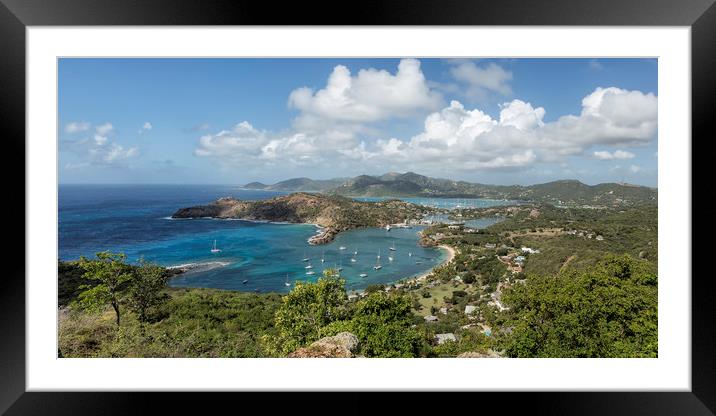 English Harbor as Seen from Shirley Heights  Framed Mounted Print by Belinda Greb