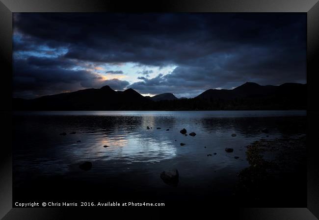 Derwentwater nightfall Framed Print by Chris Harris