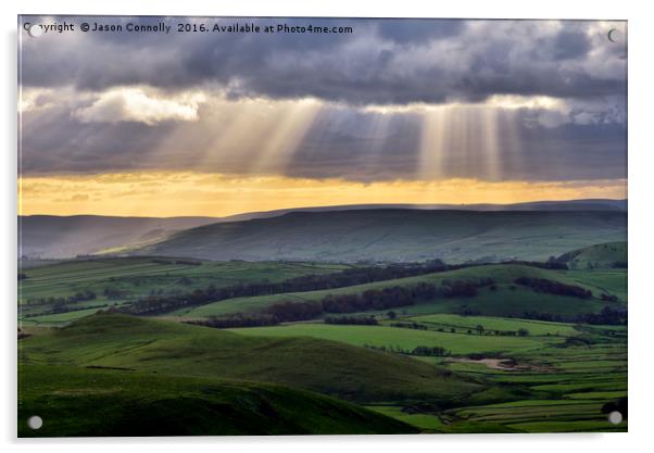 Derbyshire Sunrays Acrylic by Jason Connolly