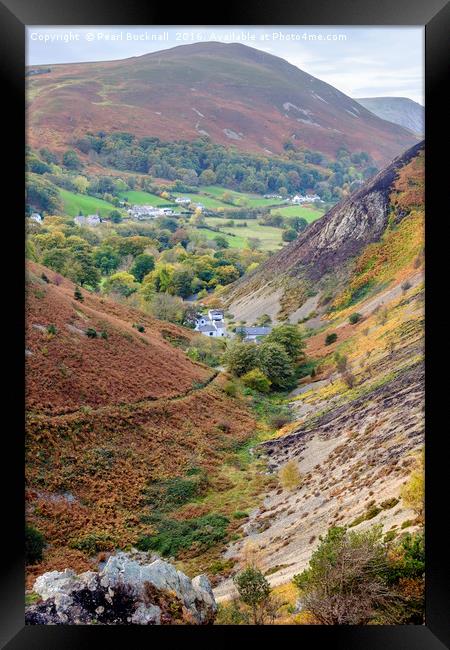 Sychnant Pass in autumn Framed Print by Pearl Bucknall