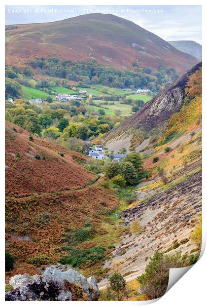 Sychnant Pass in autumn Print by Pearl Bucknall