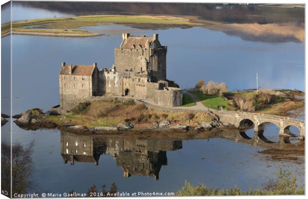 Eilean Donan Castle Reflections Canvas Print by Maria Gaellman