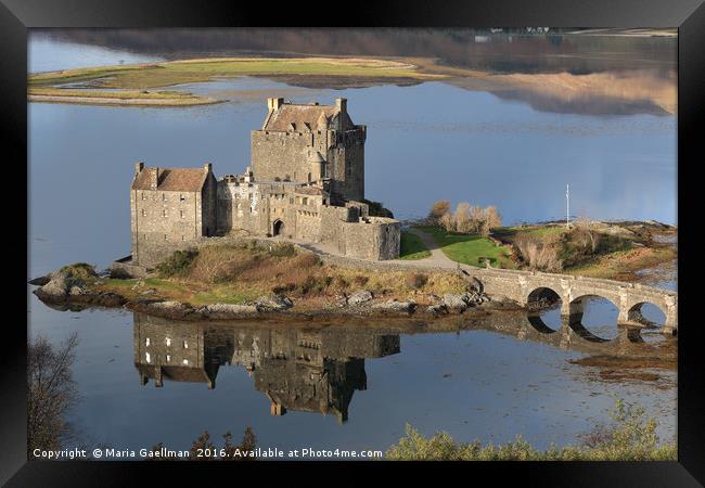 Eilean Donan Castle Reflections Framed Print by Maria Gaellman