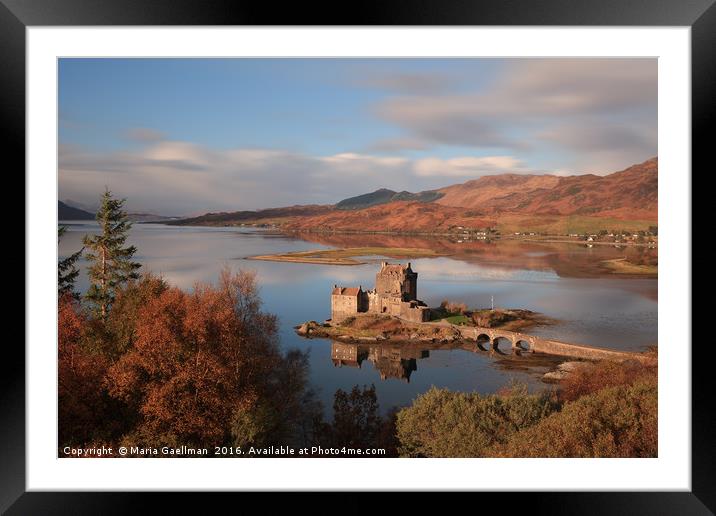 Eilean Donan Castle in Autumn - Long exposure Framed Mounted Print by Maria Gaellman