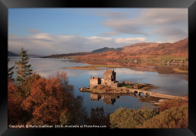 Eilean Donan Castle in Autumn - Long exposure Framed Print by Maria Gaellman