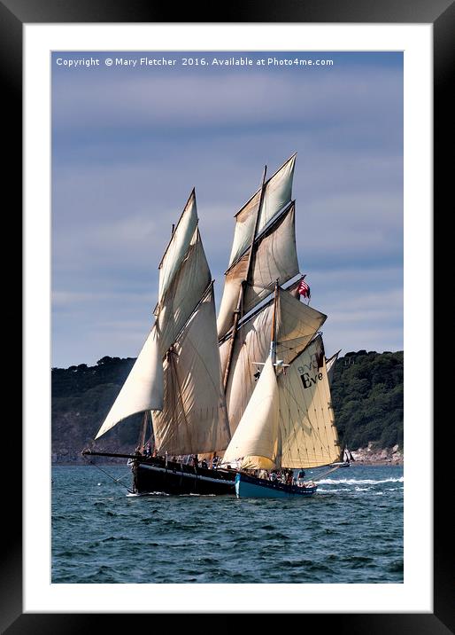 Tallships Eve and Bessie Ellen Framed Mounted Print by Mary Fletcher